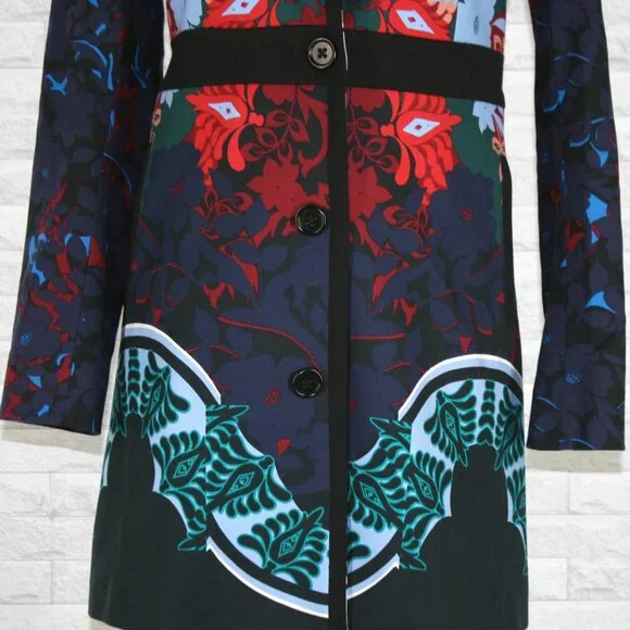 ANTHROPOLOGIE ELEVENSES Florilege Coat Long Jacket Floral Tailored Size 2 - Picture 4 of 16